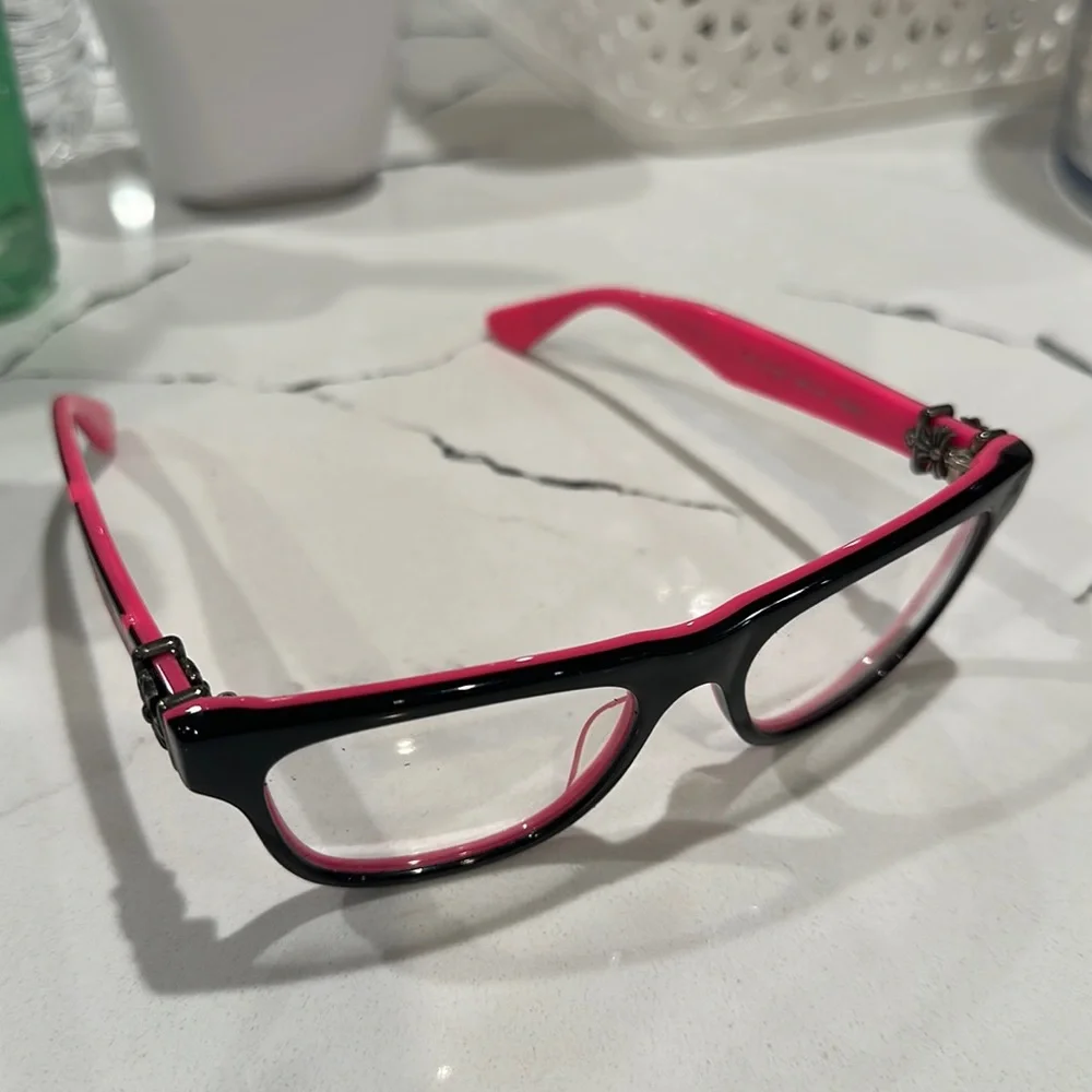Chrome Hearts Venus Eyeglasses Black Red Magnified Rectangle Chrome Hearts  main image 3